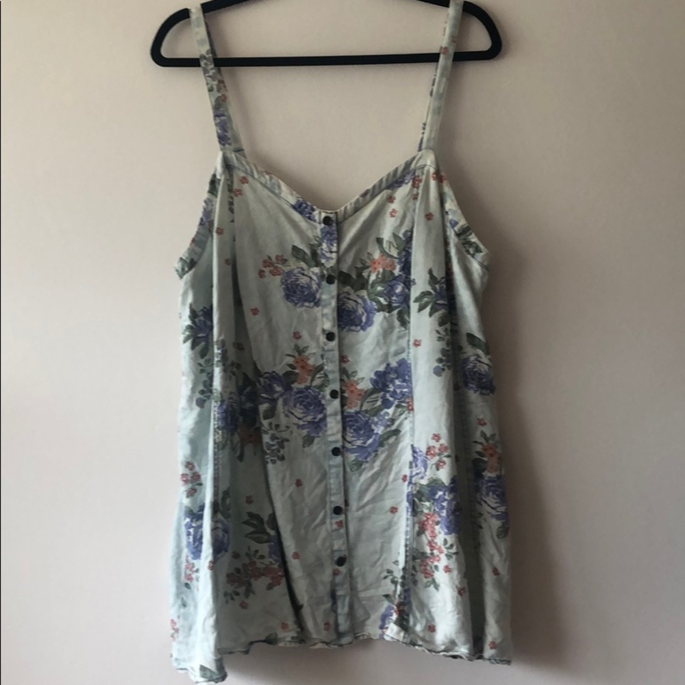 Plus Size Floral Fit & Flare Tank Top